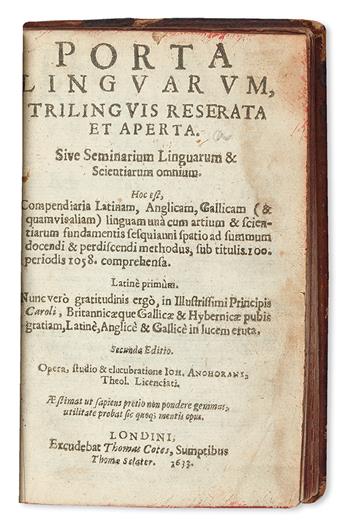 COMENIUS, JAN AMOS. Porta linguarum trilinguis reserata et aperta.  1633